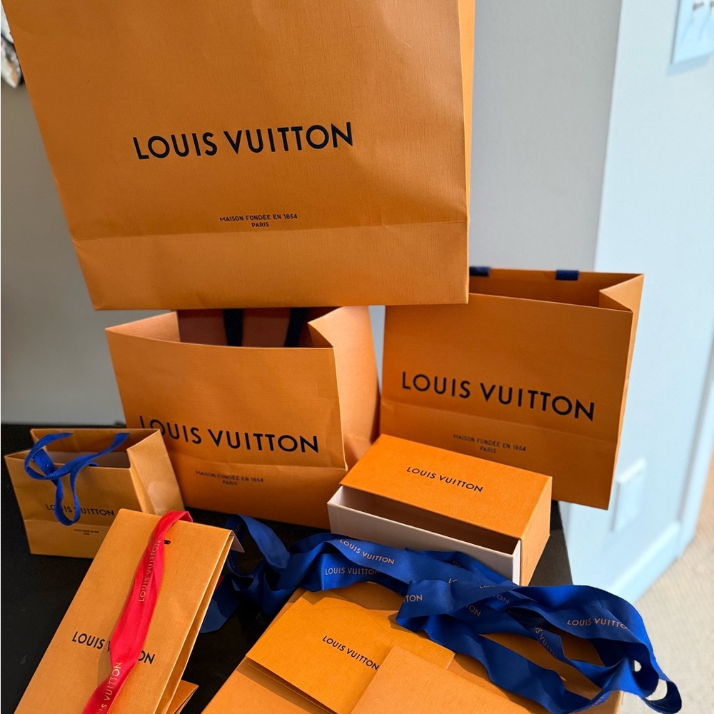 Louis Vuitton Orange Bags with Blue Accents